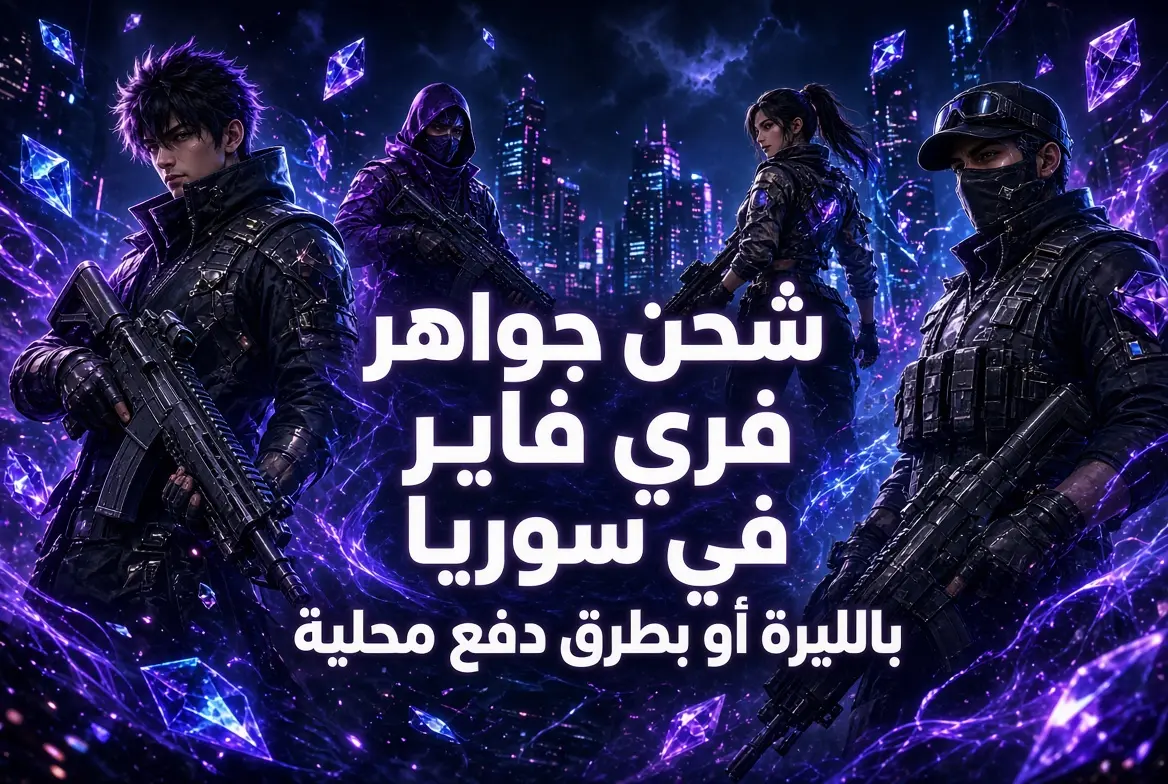 شحن جواهر فري فاير في سوريا بالليرة أو بطرق دفع محلية