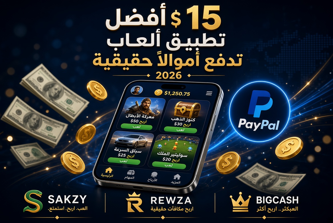 أفضل 15 تطبيق وموقع ألعاب تدفع أموالاً حقيقية فوراً في 2026