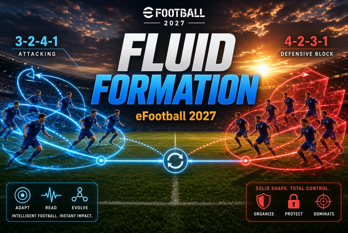 شرح Fluid Formation الجديد في eFootball 2027 + أفضل الإعدادات والتكتيكات الشاملة