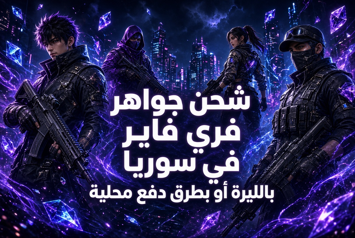 شحن جواهر فري فاير في سوريا بالليرة أو بطرق دفع محلية